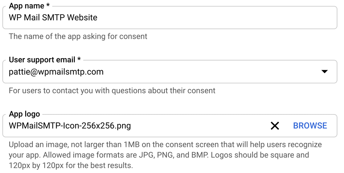 GoogleCloudの同意画面設定