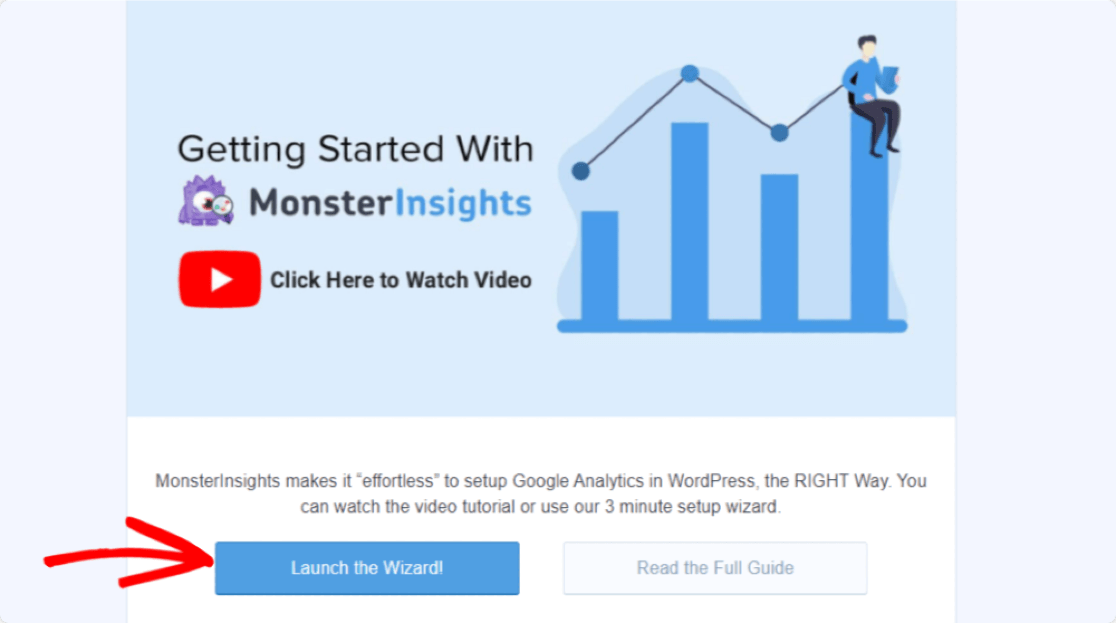 avvia la procedura guidata di monsterinsights